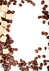 Image showing Coffee beans, paper,