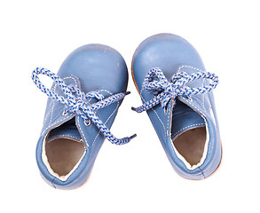 Image showing Old blue baby shoes