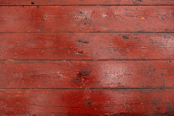 Image showing Red dirty wooden boards