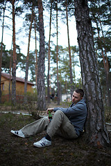 Image showing Drinking beer