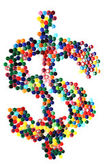 Image showing dollar symbol from color caps 