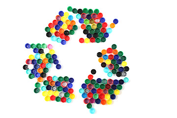 Image showing recycle symbols from the color caps