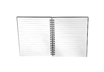 Image showing blank background. paper spiral notebook isolated on whit