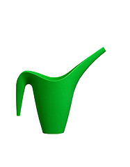 Image showing Green Plastic Watering Can Isolated on White