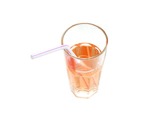 Image showing Apple juice in glass isolated on white background