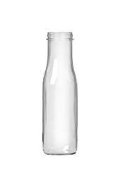 Image showing Empty milk glass bottle isolated on white