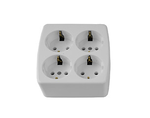 Image showing The electric adapter isolated on a white background