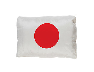 Image showing japan flag pillow isolated