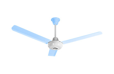 Image showing White-blue ceiling fan