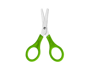 Image showing green scissors isolated on white background