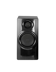 Image showing Black sound speaker on white background.