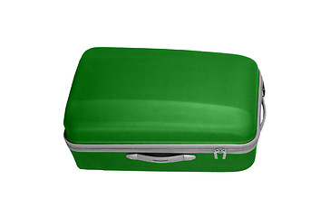 Image showing Green suitcase isolated over a white background