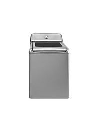 Image showing Old washing machine. On a white background.