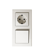 Image showing Socket & switch. On a white background.