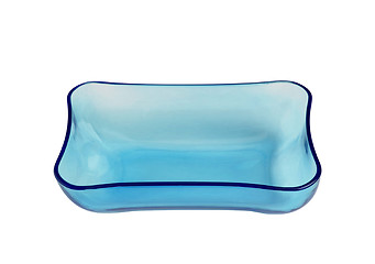 Image showing Blue glass bowl isolated on white background