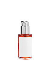 Image showing Parfume red bottle isolated