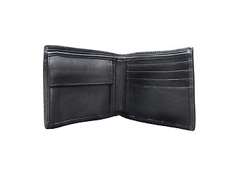 Image showing Open black wallet. On a white background.