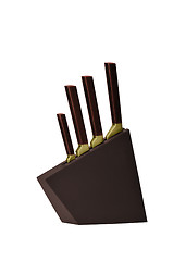 Image showing Knife set on white background