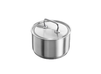 Image showing Stainless steel pot Isolated on white background