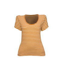 Image showing striped orange t-shirt on white background