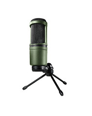 Image showing microphone on stand isolated on white background