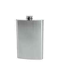Image showing Stainless hip flask isolated on white background