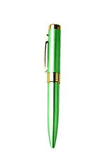 Image showing Green metal pen isolated on white background