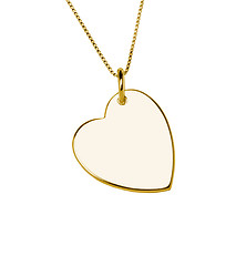 Image showing Golden heart pendant isolated on white background