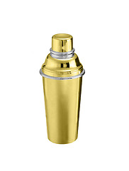 Image showing Golden big thermos isolated on white