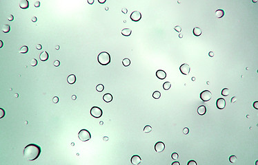 Image showing Water drops on glass