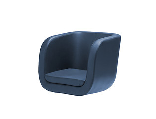 Image showing Dark blue armchair isolated on white