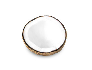 Image showing Coconut half on a white background