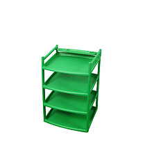 Image showing Green plastic shelves isolated on white