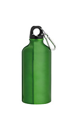 Image showing Metal water flask on a white background