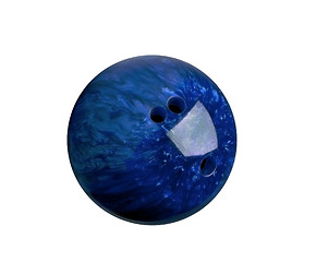 Image showing blue marbled bowling ball isolated on white