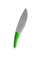 Image showing Big green knife isolated on white