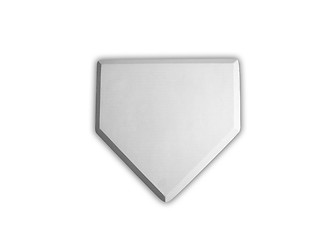 Image showing Baseball home plate base isolated on white