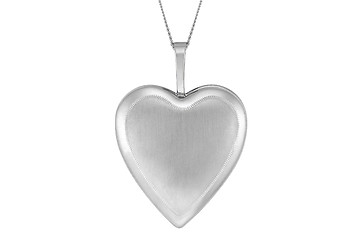 Image showing Silver pendant heart isolated on white background