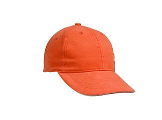 Image showing New Orange Baseball Cap isolated on white background