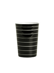 Image showing Black striped mug isolated on white