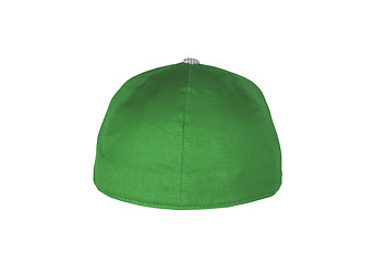 Image showing A green baseball cap is isolated on a white background