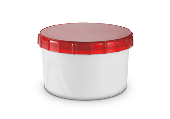 Image showing round plastic container on white background