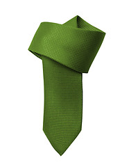 Image showing Green tie close up on white background