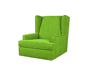 Image showing Green armchair isolated on white