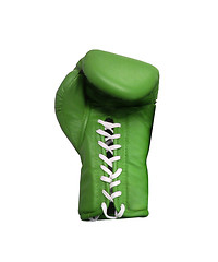 Image showing Green boxing glove on a white background close up