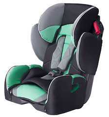 Image showing A child's car seat isolated on a white background