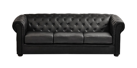 Image showing Black sofa isolated on white background