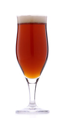 Image showing glass of beer on a white background