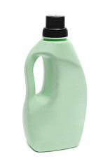 Image showing green plastic bottle isolated on a white background