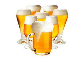 Image showing Glasses of beer isolated over white- excellent quality